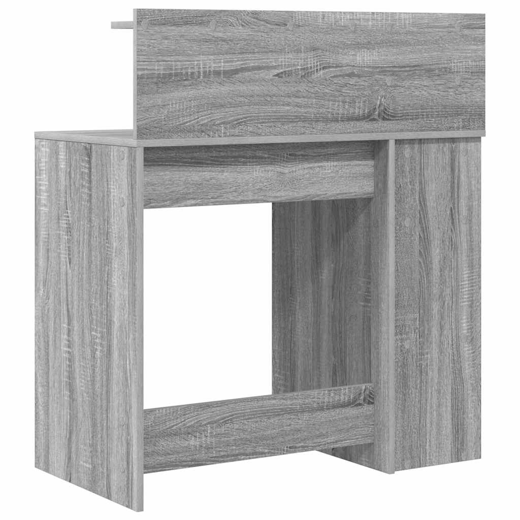 vidaXL Γραφείο με Αποθήκευση με ράφι Γκρι sonoma 90 x 48 x 101.5 εκ.