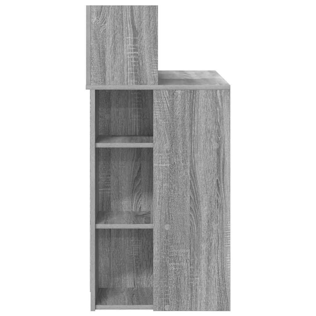 vidaXL Γραφείο με Αποθήκευση με ράφι Γκρι sonoma 90 x 48 x 101.5 εκ.