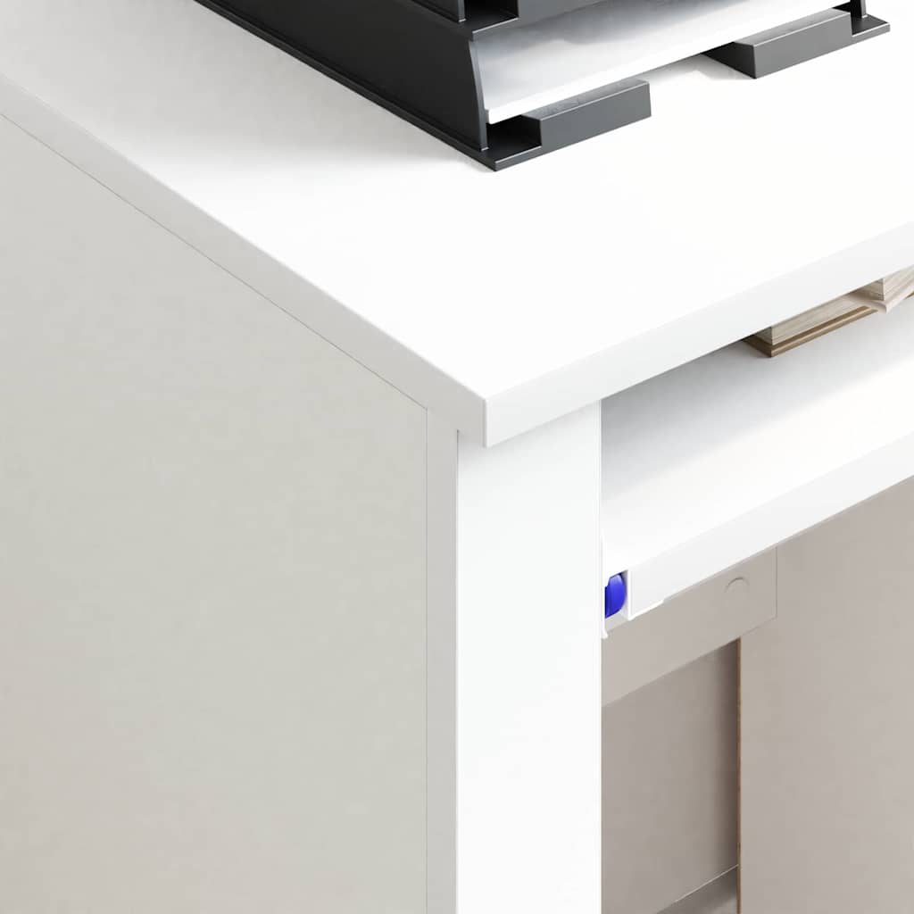 vidaXL Γραφείο με Ρόδες Λευκό 91 x 50 x 77 εκ. Επεξεργασμένο ξύλο