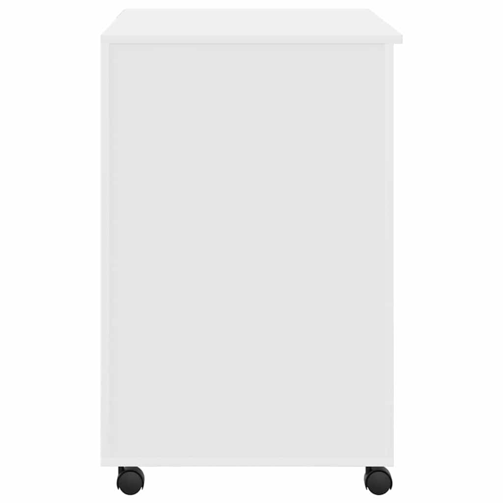 vidaXL Γραφείο με Ρόδες Λευκό 91 x 50 x 77 εκ. Επεξεργασμένο ξύλο