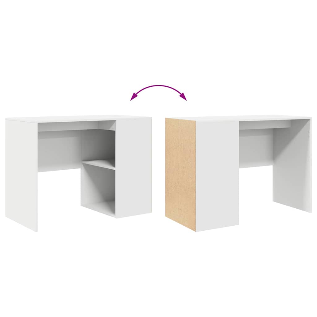 vidaXL Γραφείο με ράφι Λευκό 102 x 50 x 75 εκ Επεξεργασμένο ξύλο