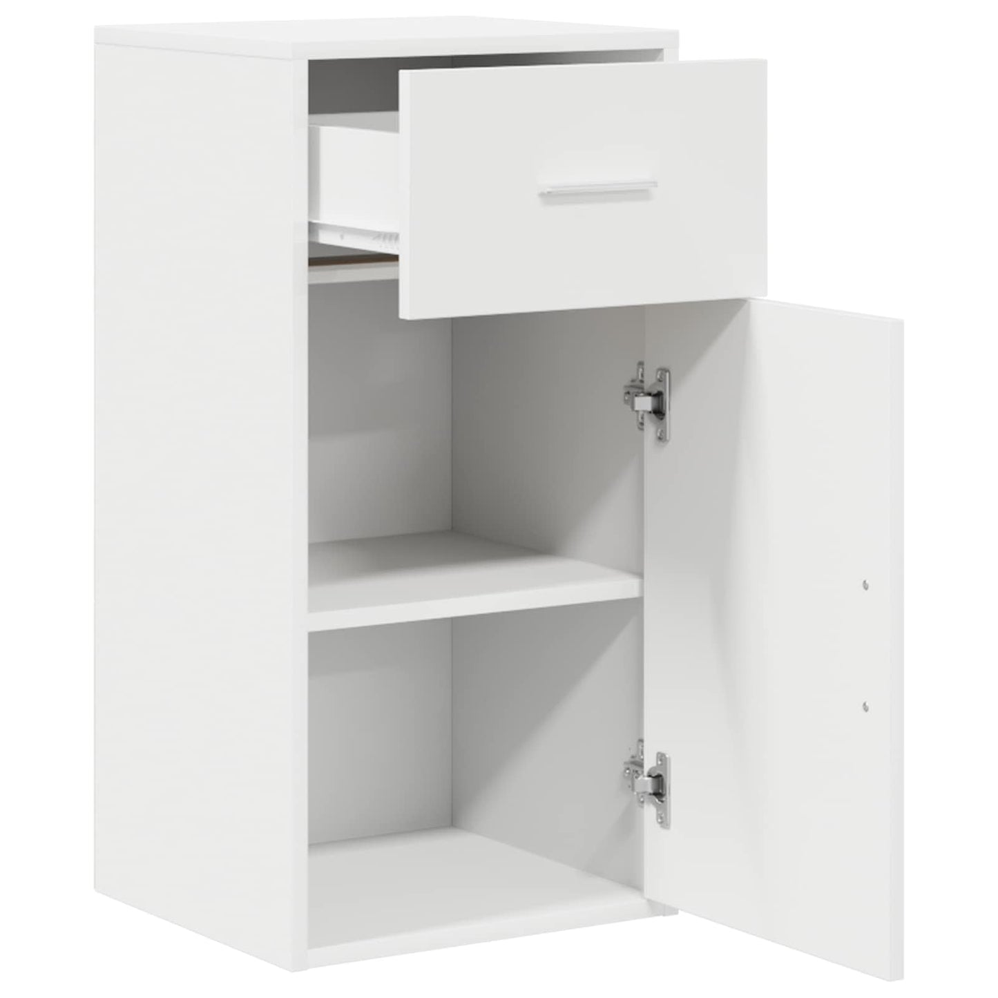vidaXL Πλαϊνό γραφείο με συρτάρι Λευκό 38 x 34 x 75 εκ