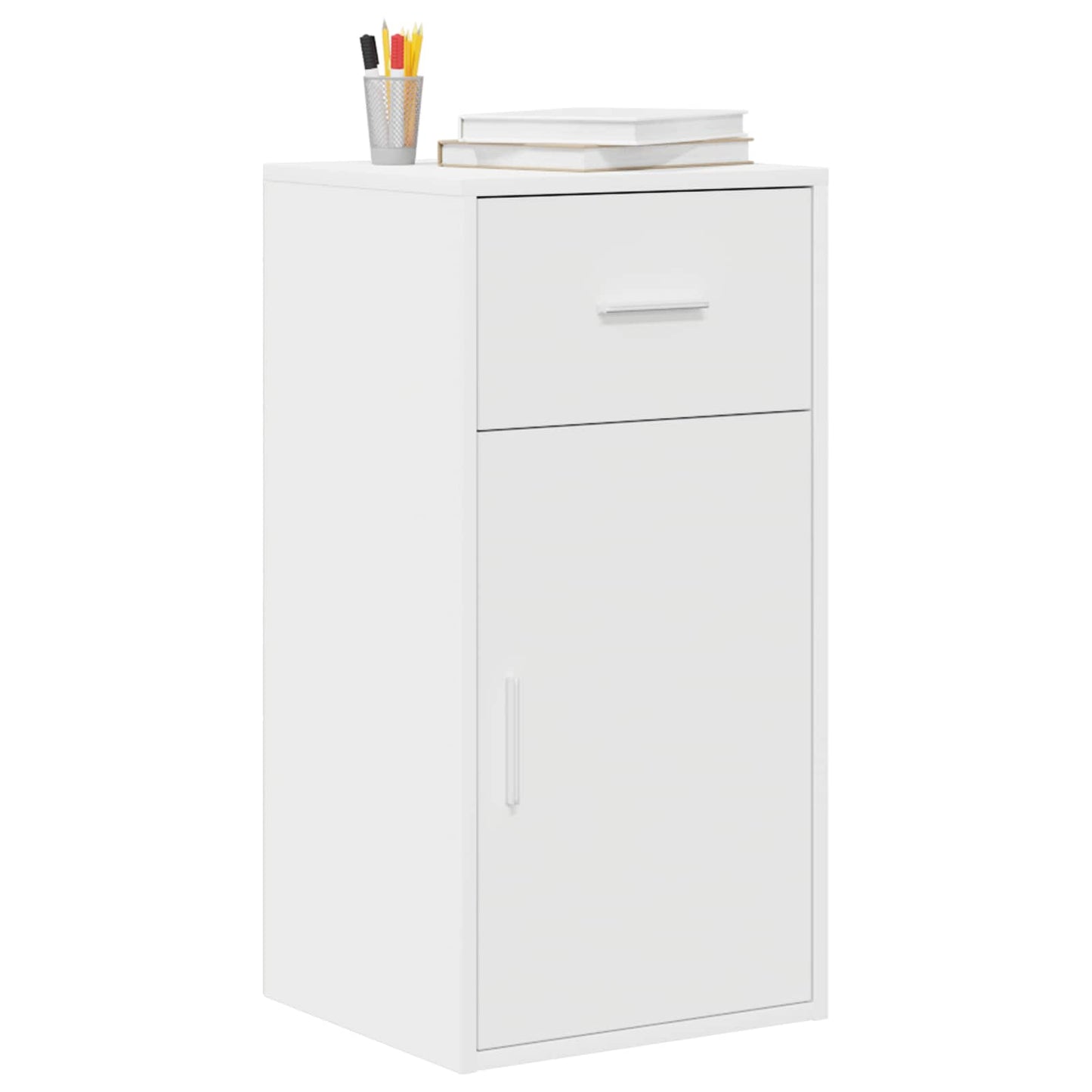 vidaXL Πλαϊνό γραφείο με συρτάρι Λευκό 38 x 34 x 75 εκ