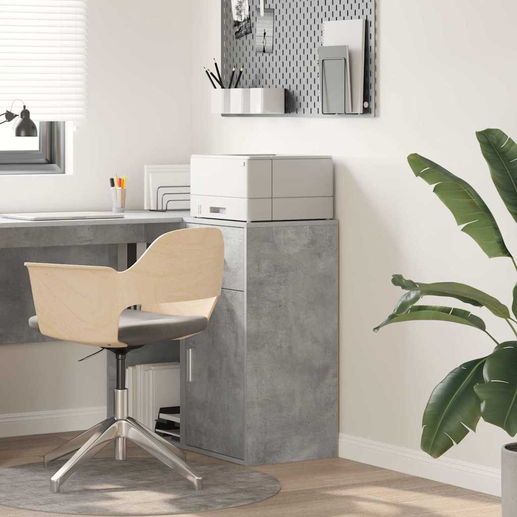 vidaXL Πλαϊνό γραφείο με συρτάρι Γκρι σκυροδέματος 38 x 34,5 x 75 εκ