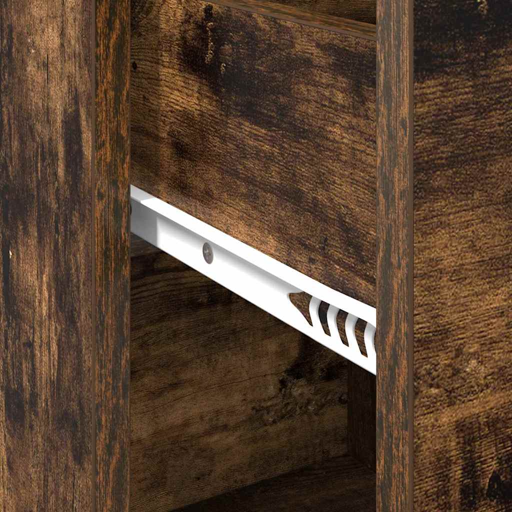 vidaXL Πλαϊνό γραφείο με συρτάρι Καπνιστή δρυς 38 x 34,5 x 75 εκ