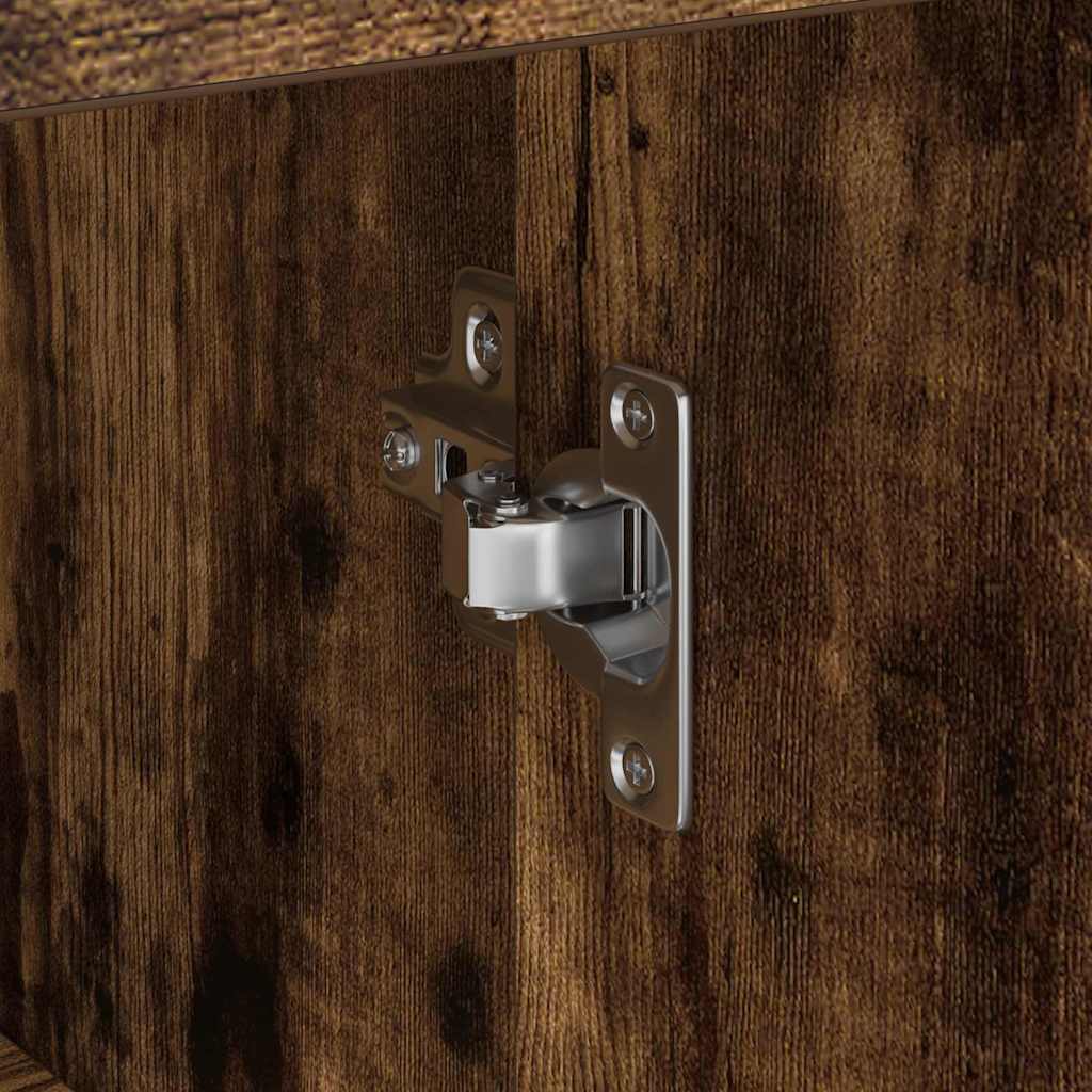 vidaXL Πλαϊνό γραφείο με συρτάρι Καπνιστή δρυς 38 x 34,5 x 75 εκ