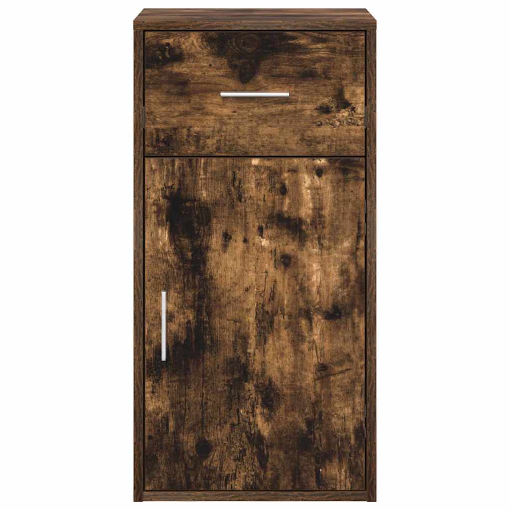 vidaXL Πλαϊνό γραφείο με συρτάρι Καπνιστή δρυς 38 x 34,5 x 75 εκ