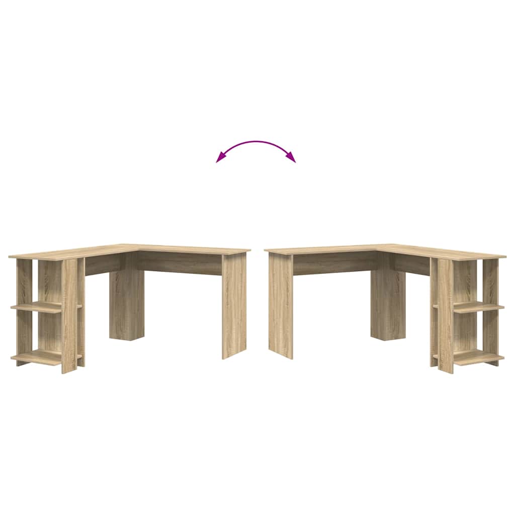 vidaXL Γωνιακό Γραφείο με Αποθήκη Sonoma Δρυς 140 x 113.5 x 75 εκ.