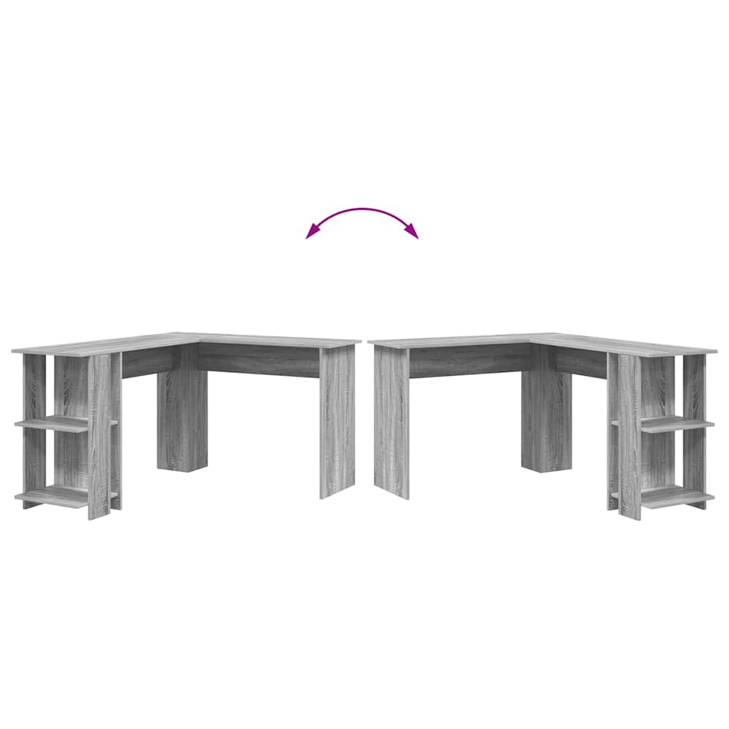 vidaXL Γωνιακό Γραφείο με Αποθήκη Γκρίζο Σονομα 140 x 113.5 x 75 εκ.