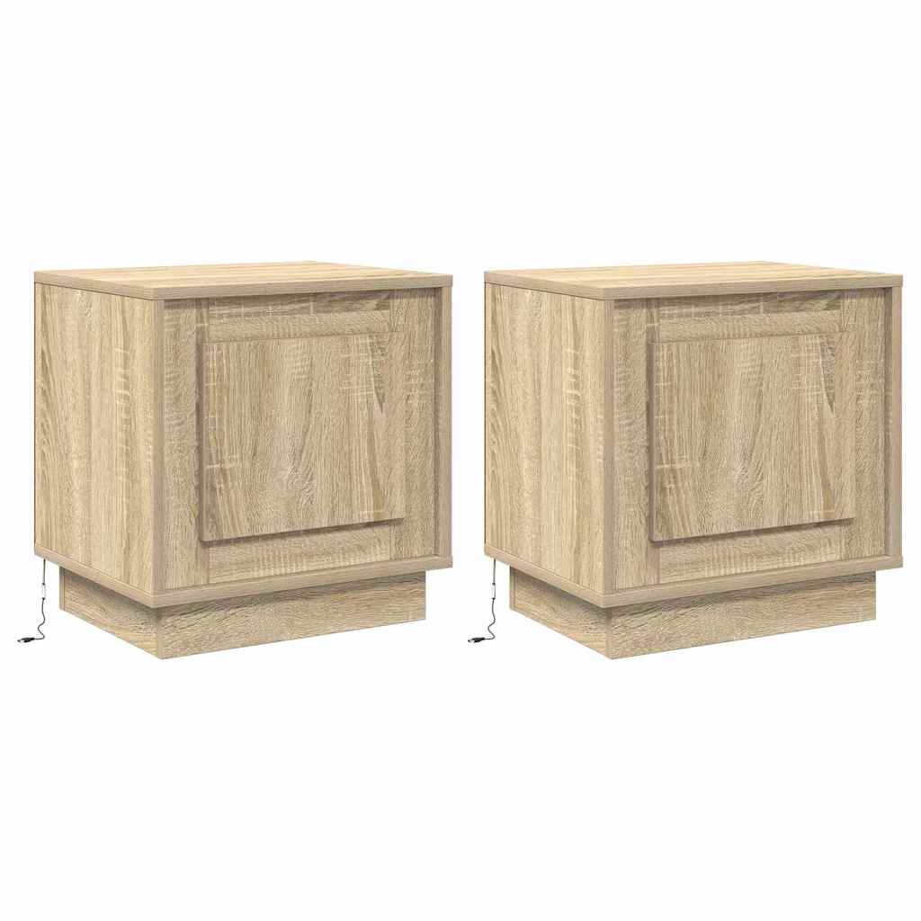 vidaXL Κομοδίνο 2 pcs Sonoma Δρυς 44 x 34.5 x 45 εκ Επεξεργασμένο ξύλο