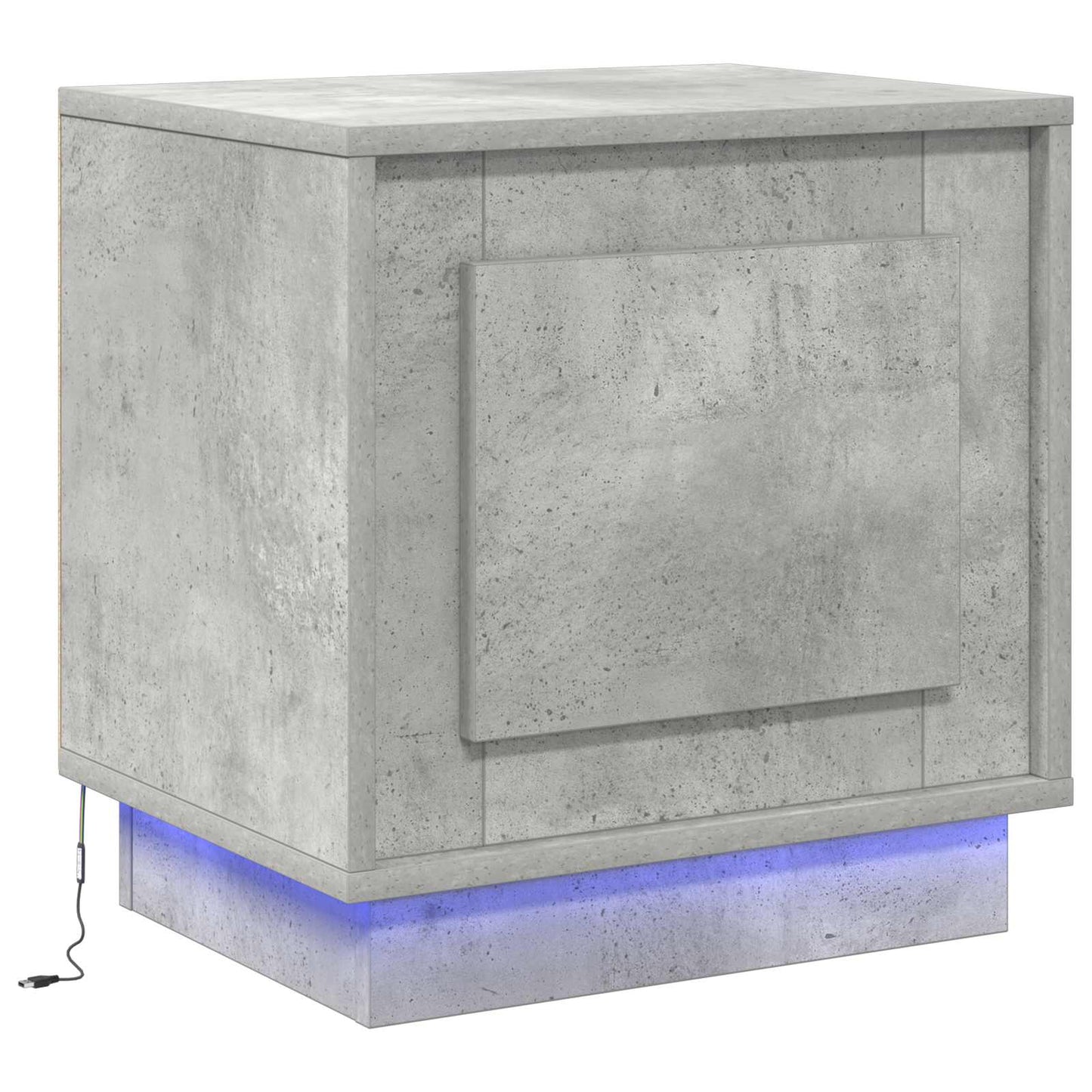 vidaXL Κομοδίνο Σκυρόδεμα Γκρι 44 x 34,5 x 45 εκ Επεξεργασμένο Ξύλο