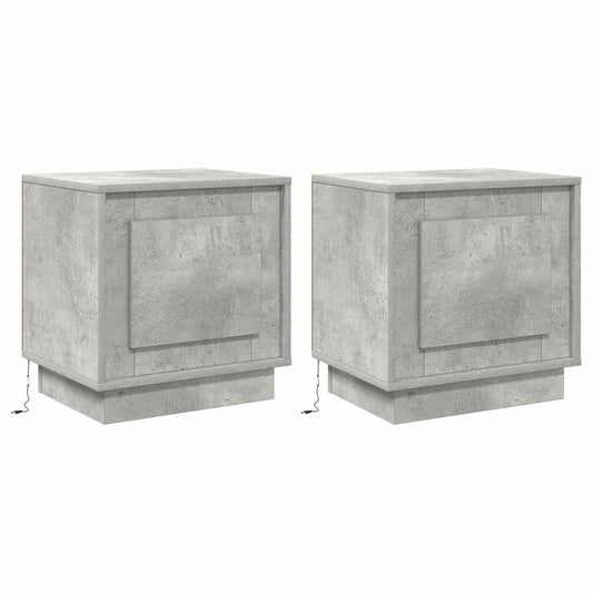 vidaXL Κομοδίνο 2 τμχ. Σκυρόδεμα Γκρι 44 x 34,5 x 45 εκ