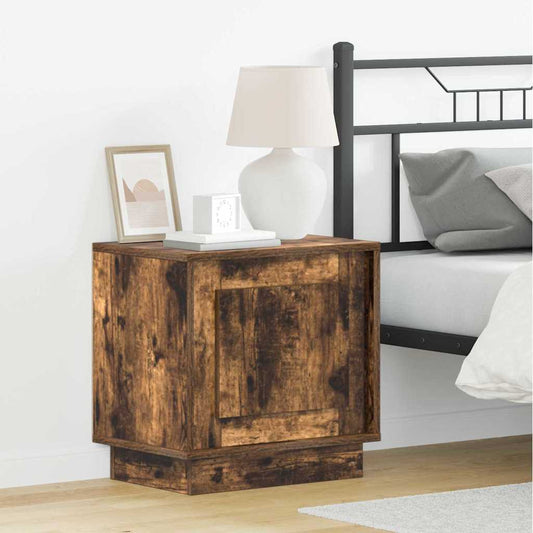 vidaXL Κομοδίνο Καπνιστό Δρύς 44 x 34,5 x 45 εκ Επεξεργασμένο Ξύλο