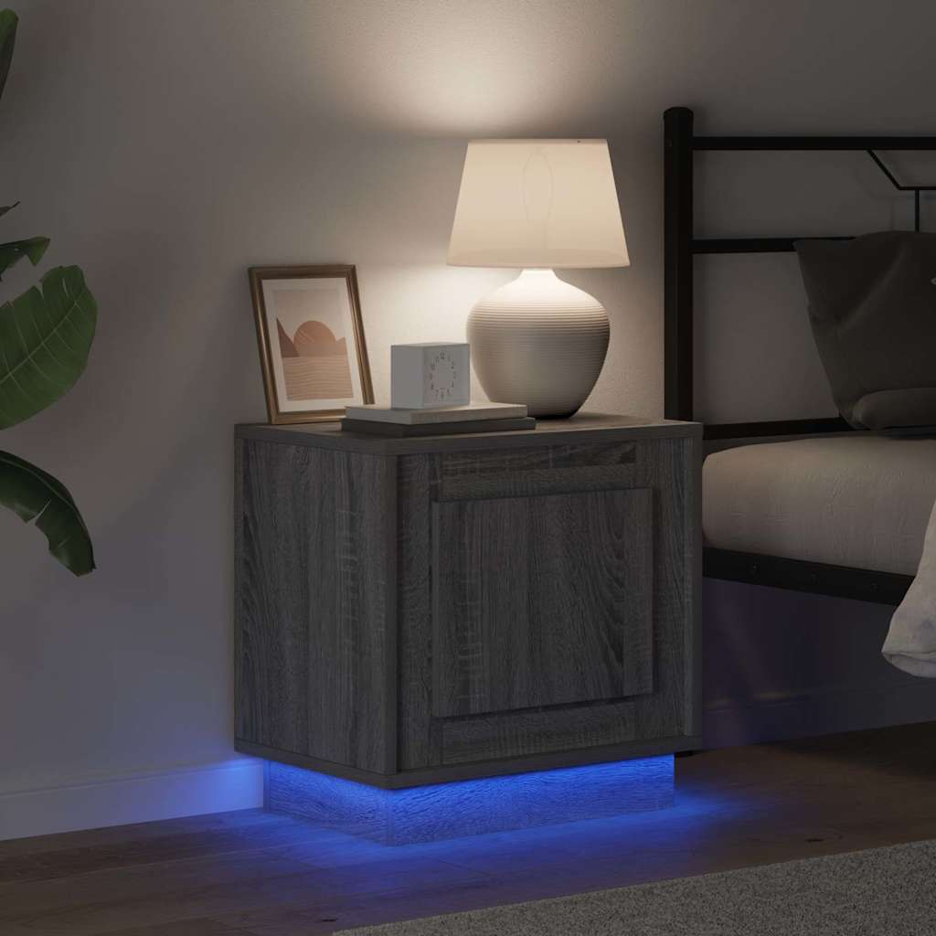 vidaXL Κομοδίνο με 2 pcs Γκρι 44 x 34.5 x 45 εκ Επεξεργασμένο ξύλο