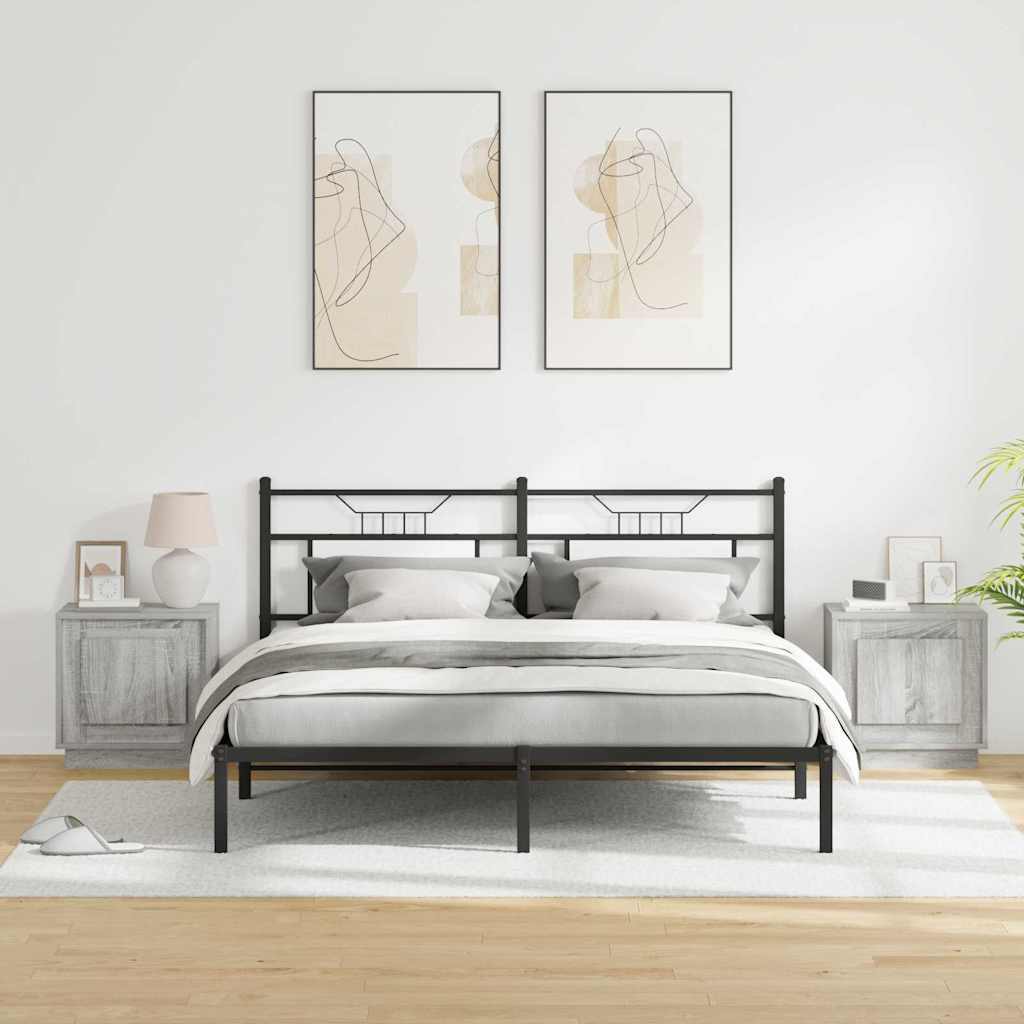 vidaXL Κομοδίνο με 2 pcs Γκρι 44 x 34.5 x 45 εκ Επεξεργασμένο ξύλο