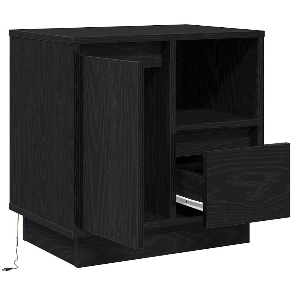 vidaXL Κομοδίνο με συρτάρι Μαύρο 50 x 34.5 x 50 εκ. Επεξεργασμένο ξύλο