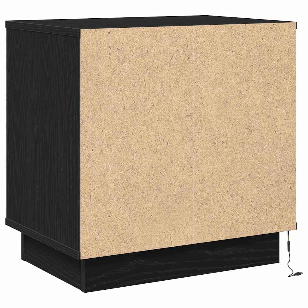 vidaXL Κομοδίνο με συρτάρι Μαύρο 50 x 34.5 x 50 εκ. Επεξεργασμένο ξύλο
