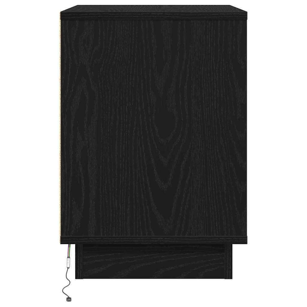 vidaXL Κομοδίνο με συρτάρι Μαύρο 50 x 34.5 x 50 εκ. Επεξεργασμένο ξύλο