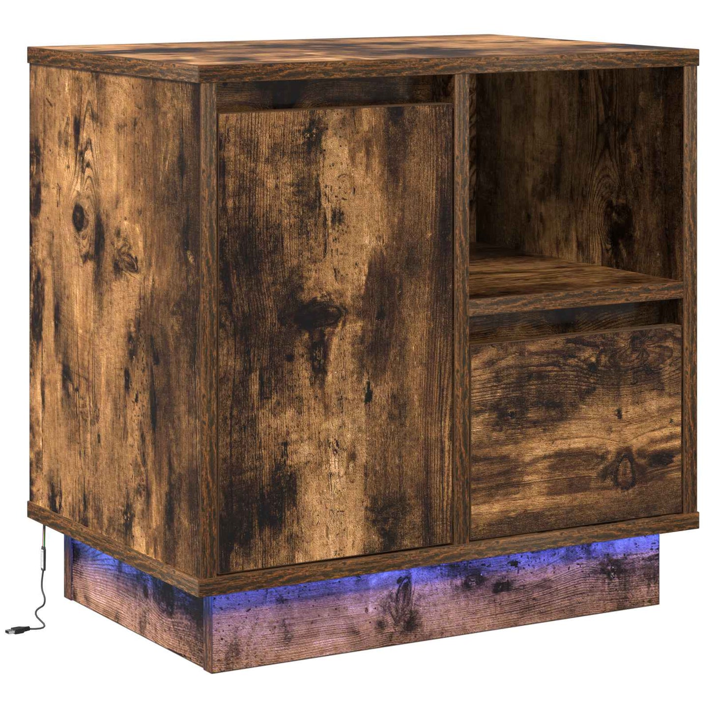 vidaXL Κομοδίνο με Καπνιστή δρυς 50 x 34.5 x 50 εκ. Επεξεργασμένο ξύλο