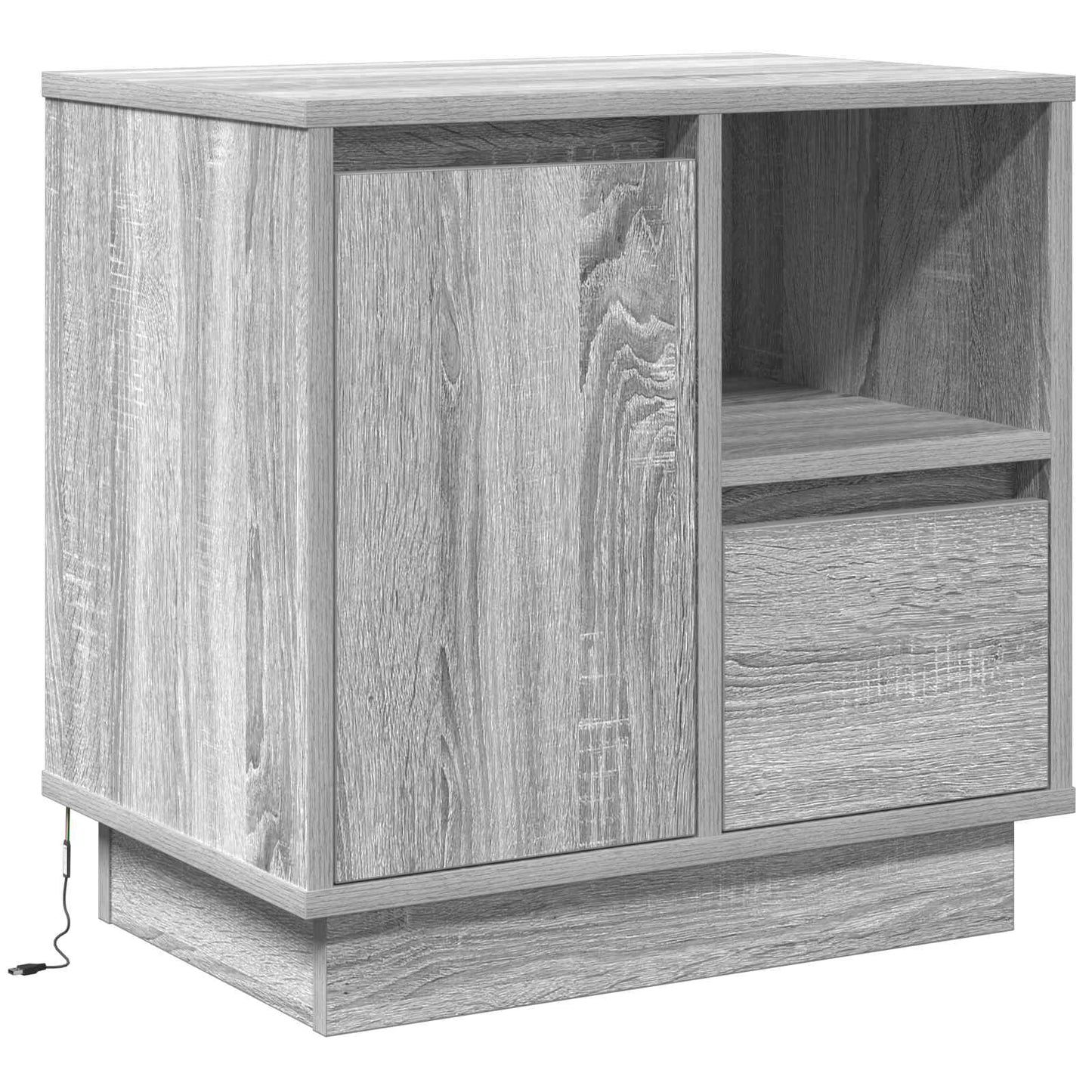 vidaXL Κομοδίνο με συρτάρι Γκρι 50 x 34,5 x 50 εκ. Επεξεργασμένο ξύλο