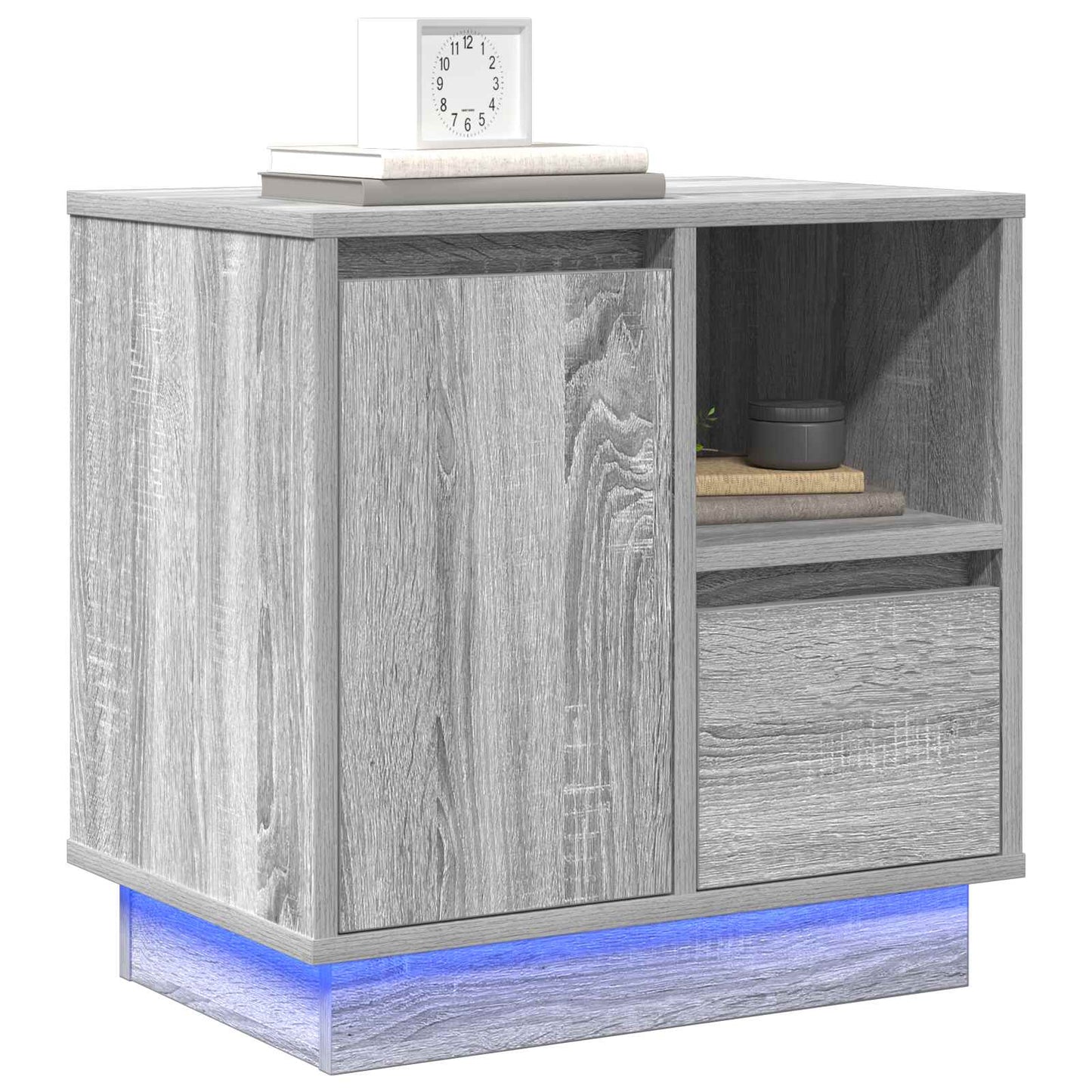 vidaXL Κομοδίνο με 2 pcs Γκρι 50 x 34.5 x 50 εκ. Επεξεργασμένο ξύλο