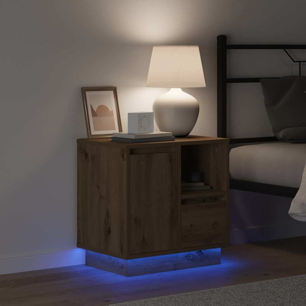 vidaXL Κομοδίνο Artisan Oak 50 x 34,5 x 50 εκ. Επεξεργασμένο ξύλο