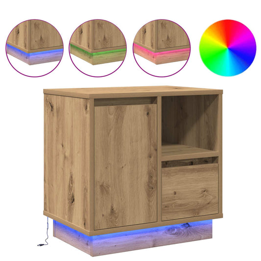 vidaXL Κομοδίνο Artisan Oak 50 x 34,5 x 50 εκ. Επεξεργασμένο ξύλο