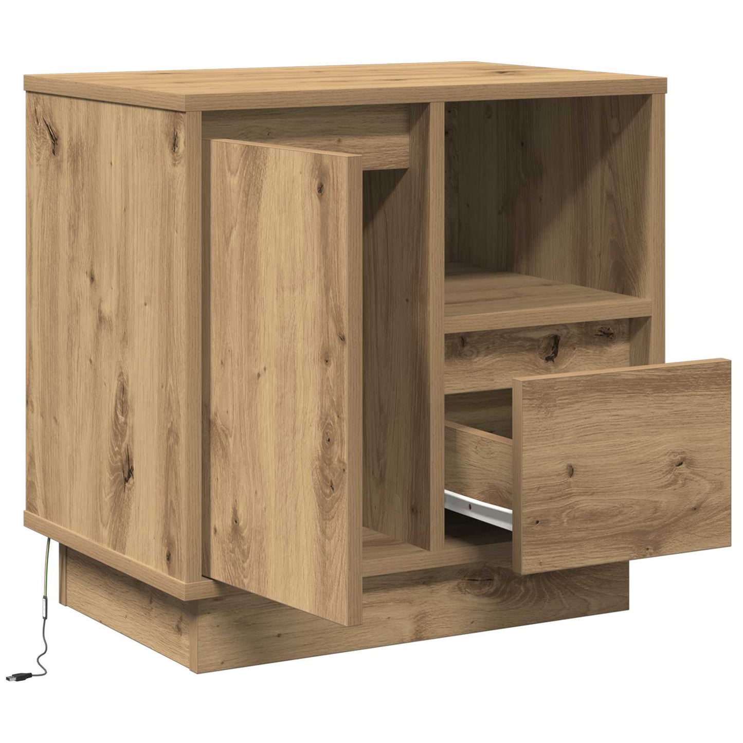vidaXL Κομοδίνο Artisan Oak 50 x 34,5 x 50 εκ. Επεξεργασμένο ξύλο