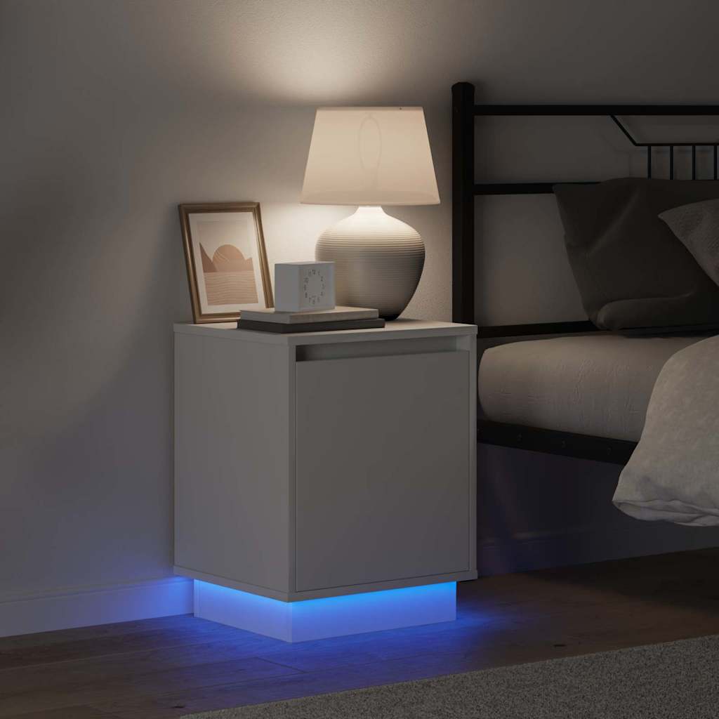 vidaXL Κομοδίνο με 2 pcs Λευκό 39 x 34.5 x 50 εκ. Επεξεργασμένο ξύλο