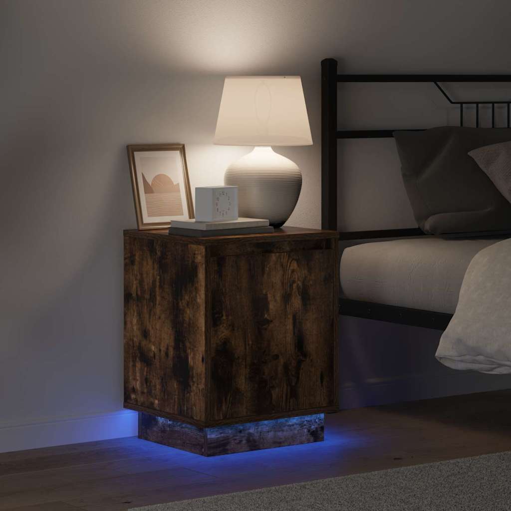 vidaXL Κομοδίνο με Καπνιστή δρυς 39 x 34.5 x 50 εκ. Επεξεργασμένο ξύλο