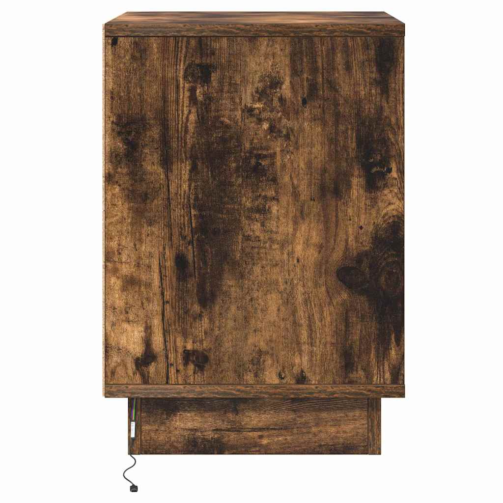 vidaXL Κομοδίνο με Καπνιστή δρυς 39 x 34.5 x 50 εκ. Επεξεργασμένο ξύλο