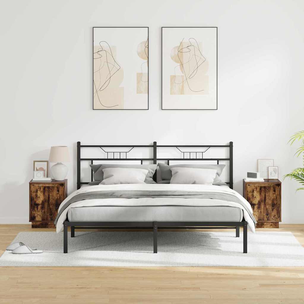 vidaXL Κομοδίνο με 2 pcs Καπνιστό Δρύς 39 x 34.5 x 50 εκ.