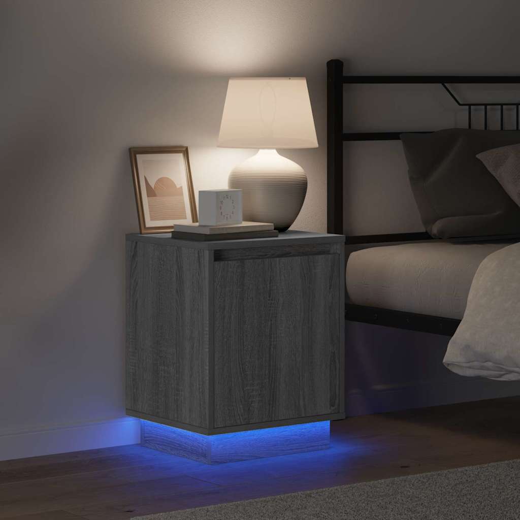 vidaXL Κομοδίνο με Γκρι 39 x 34.5 x 50 εκ. Επεξεργασμένο ξύλο