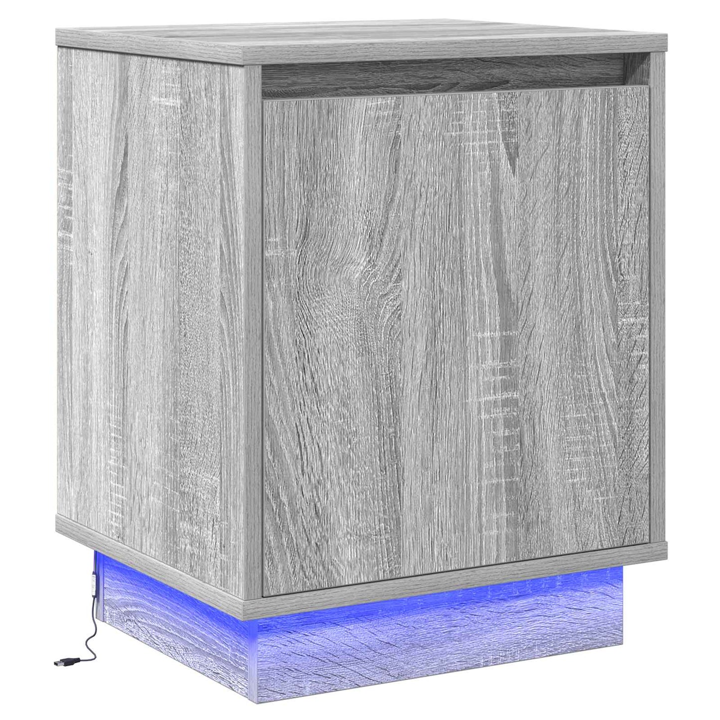 vidaXL Κομοδίνο με Γκρι 39 x 34.5 x 50 εκ. Επεξεργασμένο ξύλο