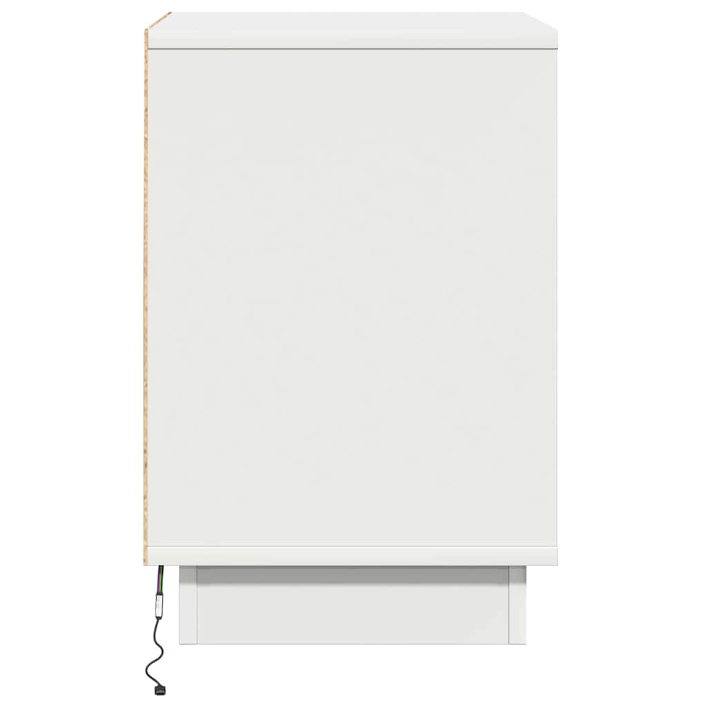 vidaXL Κομοδίνο με συρτάρι Λευκό 39 x 34.5 x 50 εκ. Επεξεργασμένο ξύλο