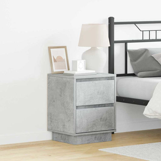 vidaXL Κομοδίνο Σκυρόδεμα Γκρι 39 x 34,5 x 50 εκ. Επεξεργασμένο ξύλο