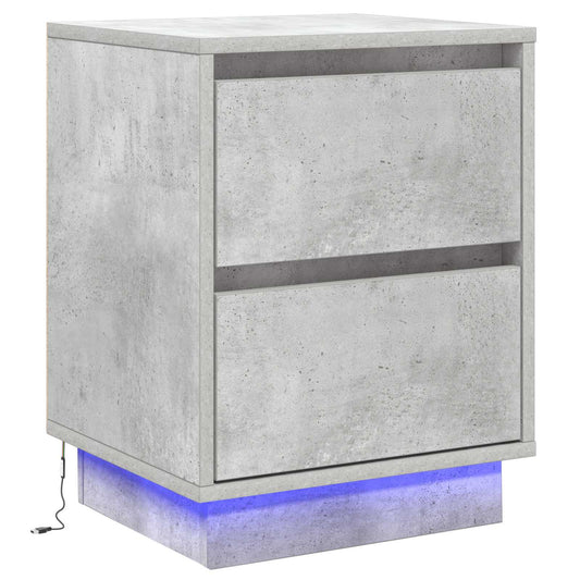 vidaXL Κομοδίνο Σκυρόδεμα Γκρι 39 x 34,5 x 50 εκ. Επεξεργασμένο ξύλο