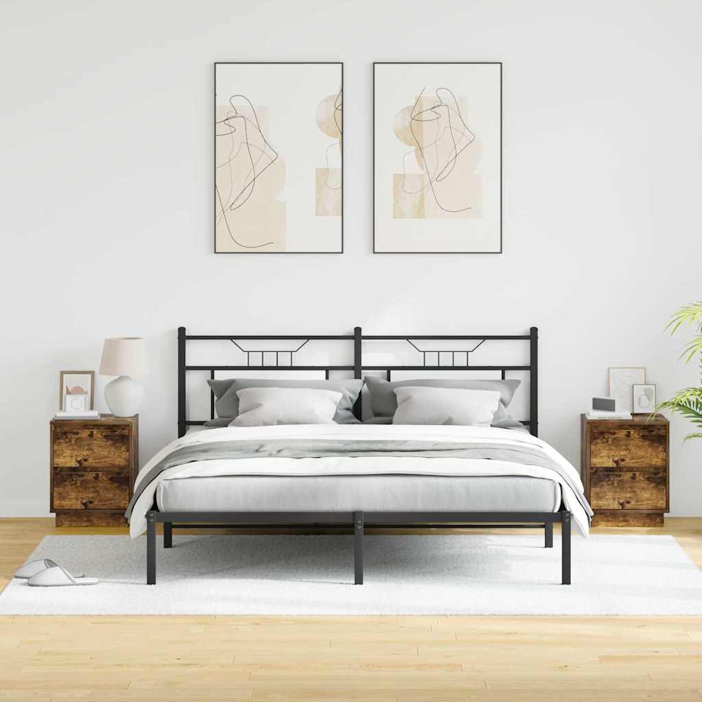 vidaXL Κομοδίνο με συρτάρι με 2 pcs Καπνιστή δρυς 39 x 34.5 x 50 εκ.