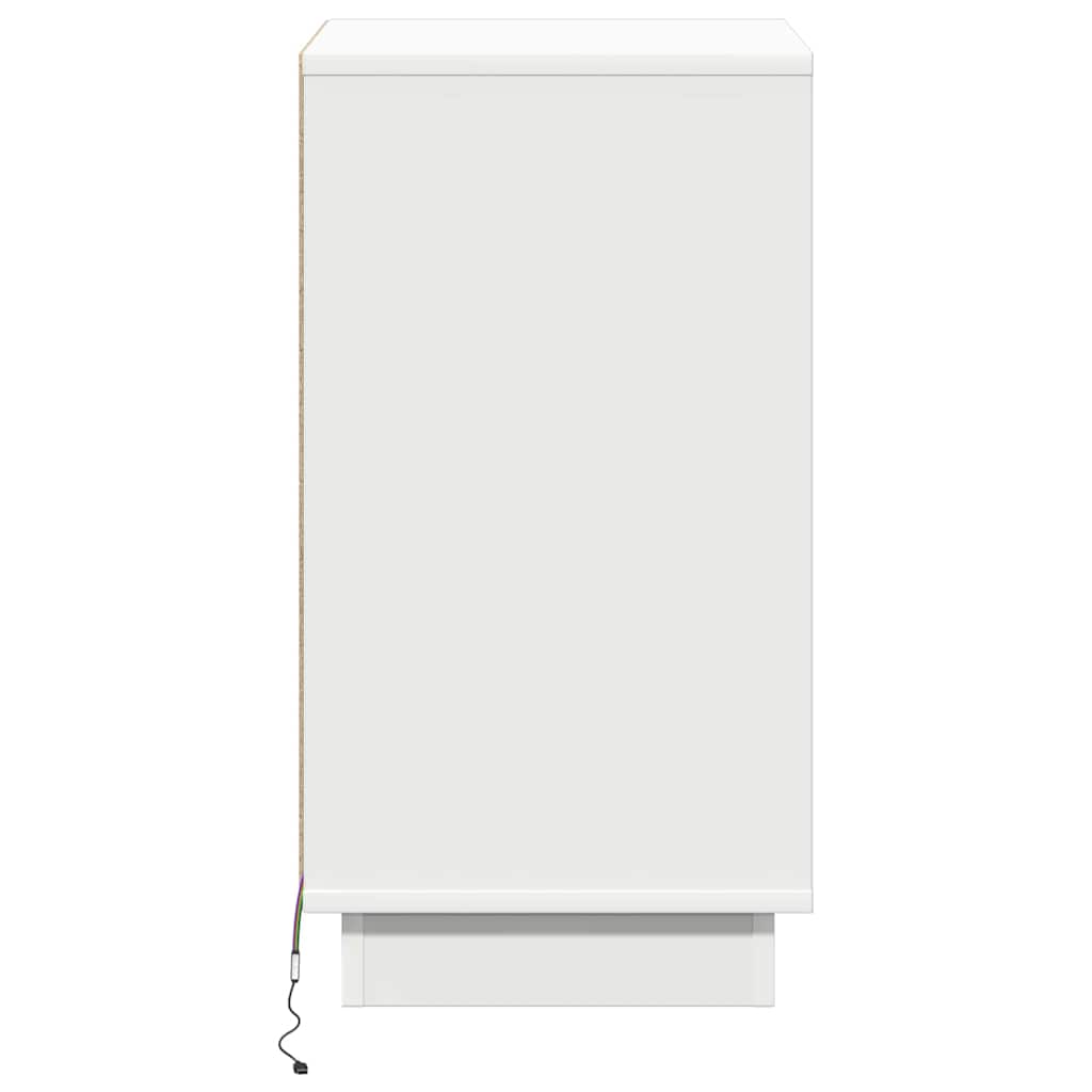 vidaXL Κομοδίνο με συρτάρι Λευκό 39 x 34.5 x 65 εκ. Επεξεργασμένο ξύλο