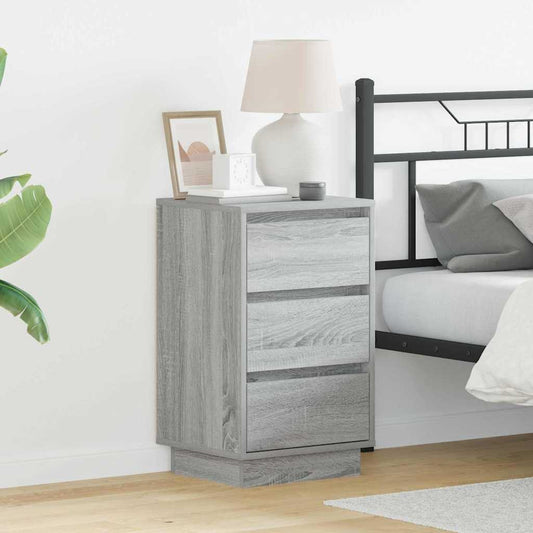 vidaXL Κομοδίνο Γκρι 39 x 34,5 x 65 εκ. Επεξεργασμένο ξύλο
