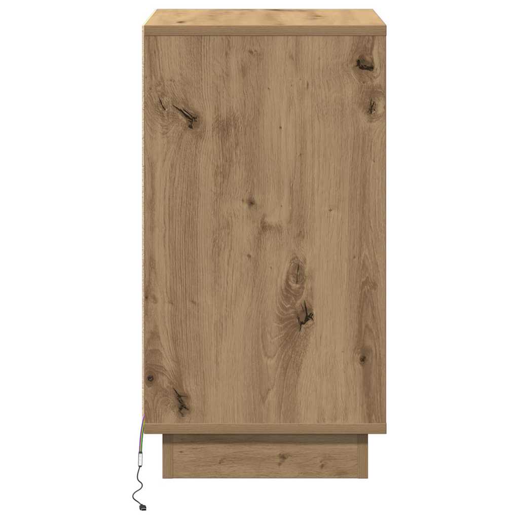 vidaXL Κομοδίνο με artisan δρυς 39 x 34.5 x 65 εκ. Επεξεργασμένο ξύλο