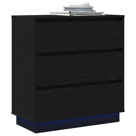 vidaXL Κομοδίνο Μαύρη Οξυά 71 x 34,5 x 75 εκ. Επεξεργασμένο ξύλο