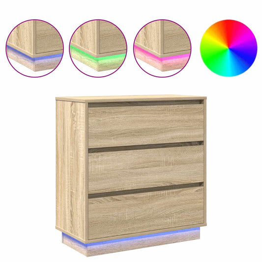 vidaXL Κομοδίνο Δρύς Sonoma 71 x 34,5 x 75 εκ. Επεξεργασμένο ξύλο