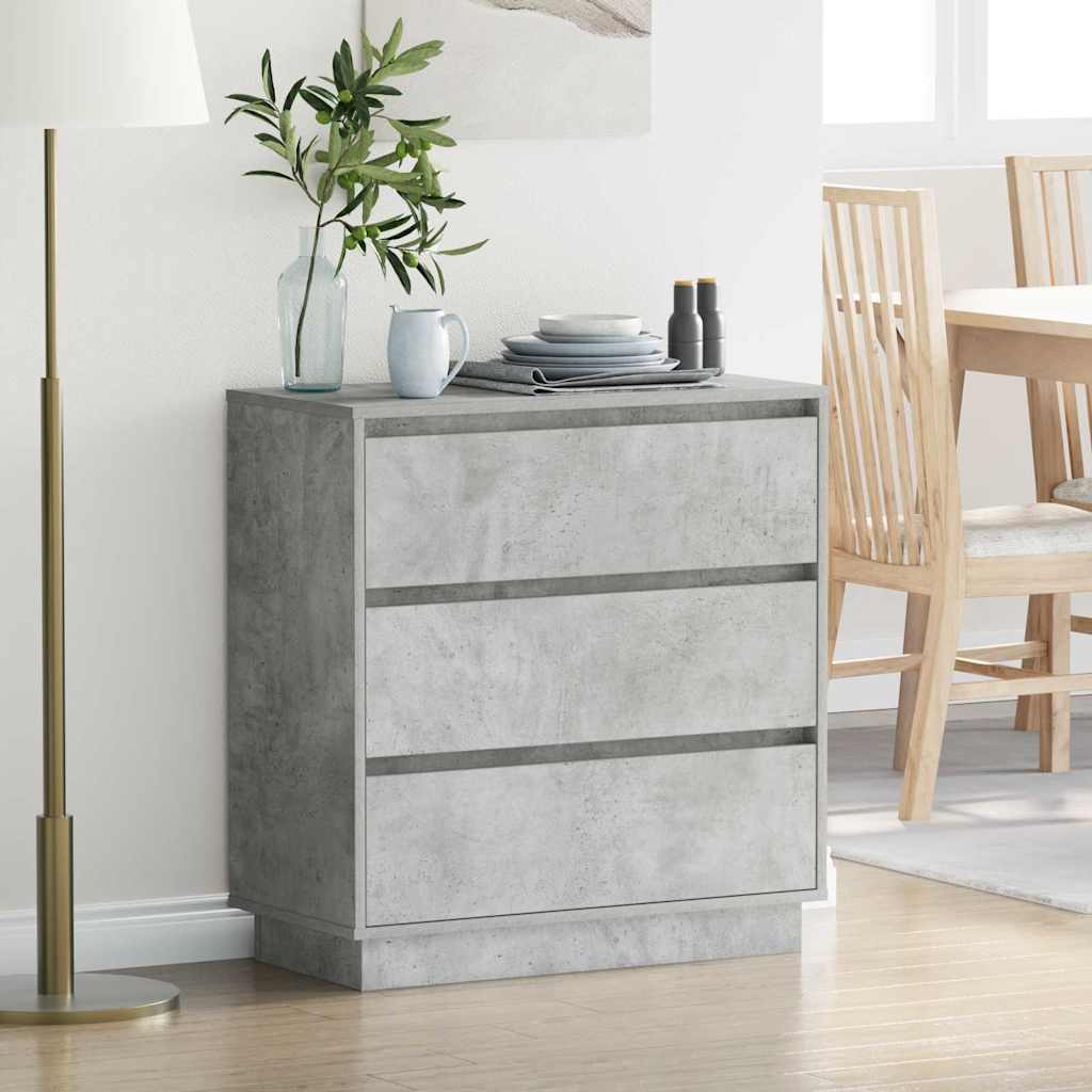 vidaXL Κομοδίνο Σκυρόδεμα Γκρι 71 x 34,5 x 75 εκ. Επεξεργασμένο ξύλο