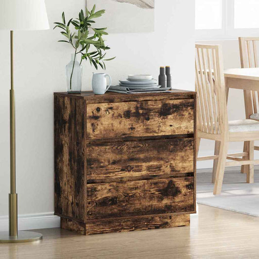 vidaXL Κομοδίνο Καπνιστό Δρύς 71 x 34,5 x 75 εκ. Επεξεργασμένο ξύλο