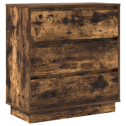 vidaXL Κομοδίνο Καπνιστό Δρύς 71 x 34,5 x 75 εκ. Επεξεργασμένο ξύλο