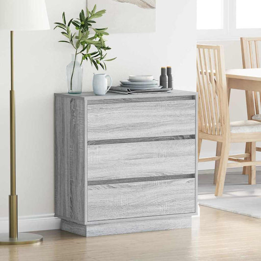 vidaXL Κομοδίνο Γκρι 71 x 34,5 x 75 εκ. Επεξεργασμένο ξύλο