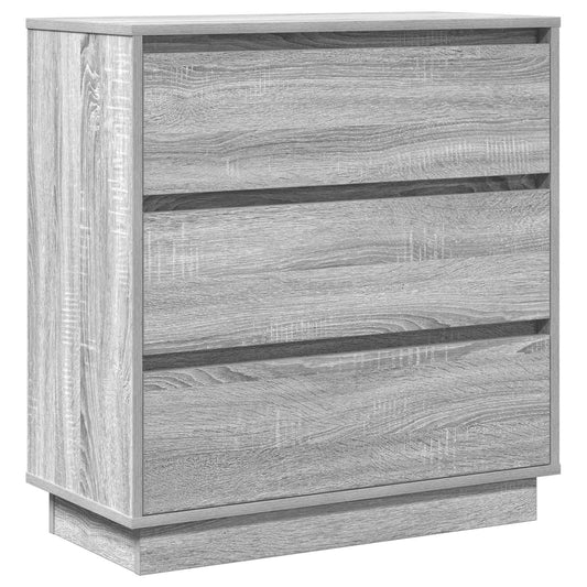 vidaXL Κομοδίνο Γκρι 71 x 34,5 x 75 εκ. Επεξεργασμένο ξύλο