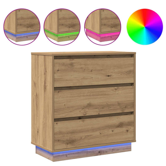 vidaXL Κομοδίνο Artisan Oak 71 x 34,5 x 75 εκ. Επεξεργασμένο ξύλο