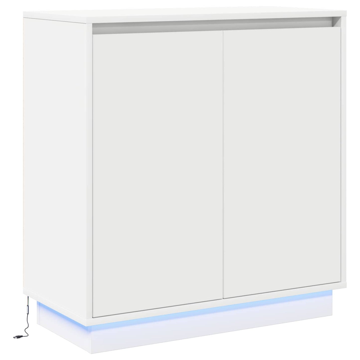 vidaXL Πλευρικό Τραπέζι LED Λευκό 71 x 34,5 x 75 εκ.